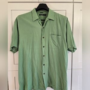 Nutica Men's Green Silk Cottok Short Sleeve Shirt XXL